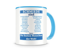 Tasse mit dem Motiv Schmiede sind Tasse Modellnummer  hellblau/hellblau