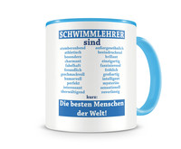 Tasse mit dem Motiv Schwimmlehrer sind Tasse Modellnummer  hellblau/hellblau