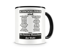 Tasse mit dem Motiv Schwimmlehrer sind Tasse Modellnummer  schwarz/schwarz