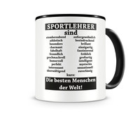 Tasse mit dem Motiv Sportlehrer sind Tasse Modellnummer  schwarz/schwarz