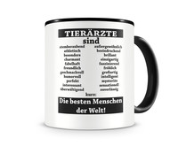 Tasse mit dem Motiv Tierrzte sind Tasse Modellnummer  schwarz/schwarz