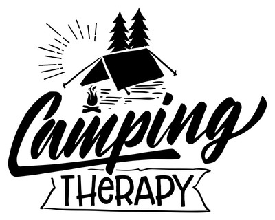 Camping Therapy Schriftzug Aufkleber Sticker Autoaufkleber