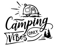 Camping Vibes Only Schriftzug Aufkleber Aufkleber Modellnummer  schwarz