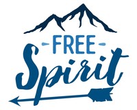 Free Spirit Schriftzug Aufkleber Aufkleber Modellnummer  hellblau