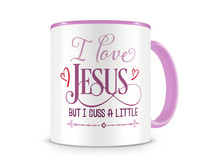 Tasse mit dem Motiv I Love Jesus Tasse Modellnummer  rosa/rosa