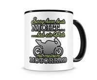 Tasse mit dem Motiv Date mit Motorrad Tasse Modellnummer  schwarz/grn 902