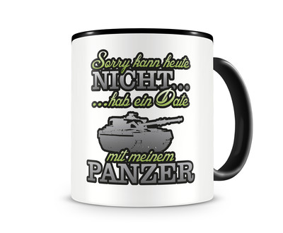 Tasse mit dem Motiv Date mit Panzer