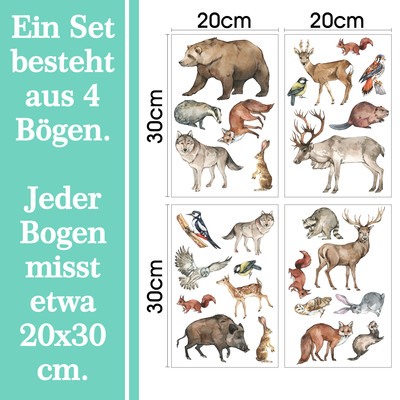 'Wald Tiere' Wandtattoo Set - Ansicht 6