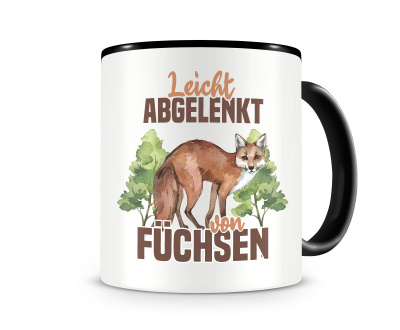 Tasse mit dem Motiv Leicht abgelenkt von Fchsen