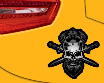 King Skull Totenkopf Aufkleber Autoaufkleber für Motorrad Fahrrad