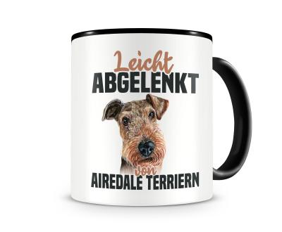 Tasse mit dem Motiv Leicht abgelenkt von Airedale Terrier