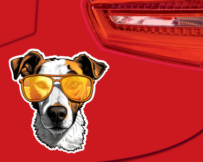 Jack Russell Terrier mit Sonnenbrille Aufkleber - Ansicht 3