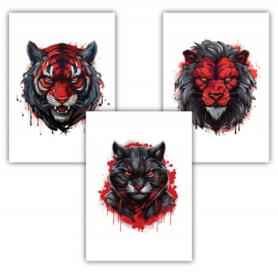 Kunstdruck mit dem Motiv Tiger Katze Lwe Motiven