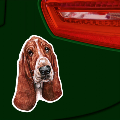 Basset Hound Aufkleber Bunt - Ansicht 2