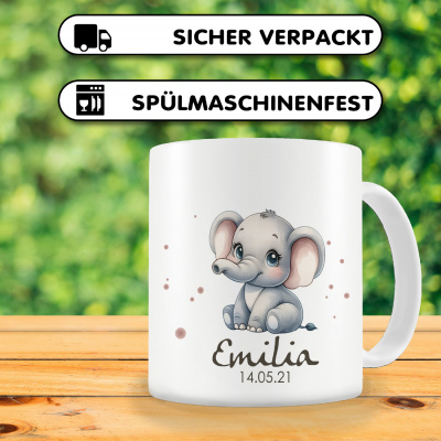 Tasse mit Baby Elefant als Motiv - Ansicht 3