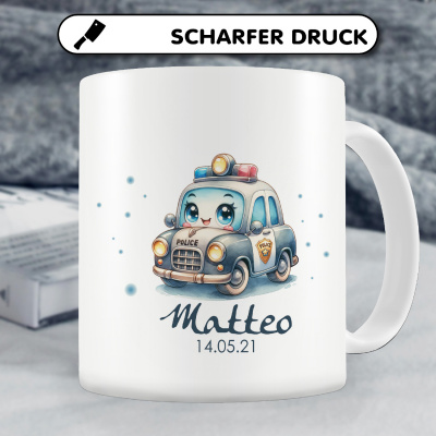 Tasse mit Ses Polizei Auto als Motiv - Ansicht 4