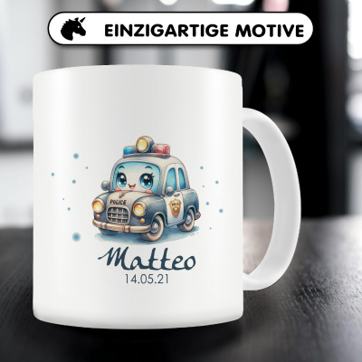 Tasse mit Ses Polizei Auto als Motiv - Ansicht 5