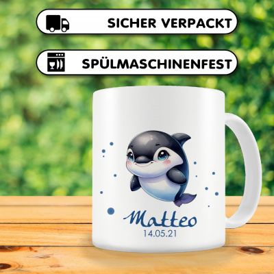 Tasse mit Ser Orca Wal als Motiv - Ansicht 3