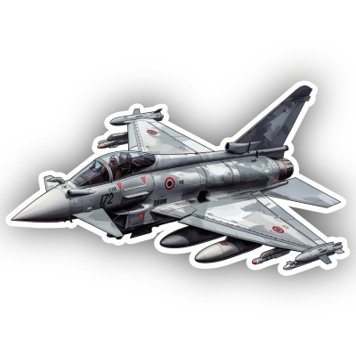 Kampfjet Flugzeug Euro Aufkleber Cartoon