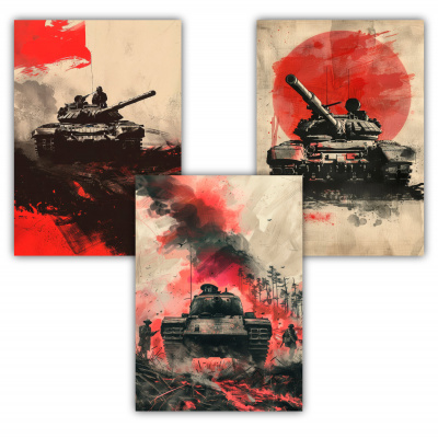 Kunstdruck mit dem Motiv Panzer Artillerie Militr Army Tank Motiven