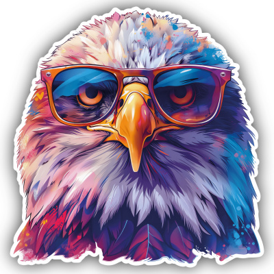 Cooler Adler mit Sonnenbrille Aufkleber Cartoon