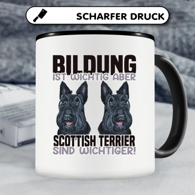 Tasse mit dem Motiv Bildung Wichtig Scottish Terrier Wichtiger - Ansicht 4