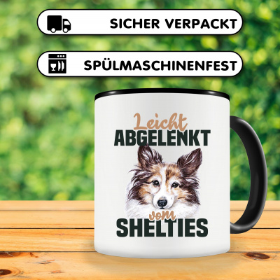 Tasse mit dem Motiv Leicht abgelenkt von Shelties - Ansicht 3