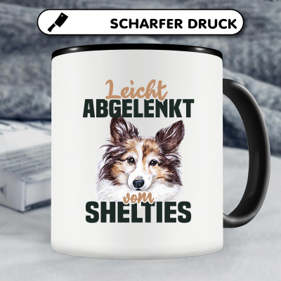 Tasse mit dem Motiv Leicht abgelenkt von Shelties - Ansicht 4