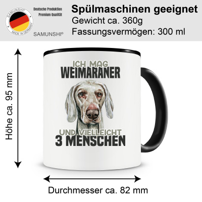 Tasse mit dem Motiv Ich mag Weimaraner - Ansicht 2