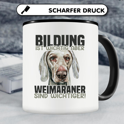 Tasse mit dem Motiv Bildung Wichtig Weimaraner Wichtiger - Ansicht 4