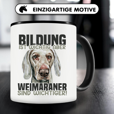 Tasse mit dem Motiv Bildung Wichtig Weimaraner Wichtiger - Ansicht 5