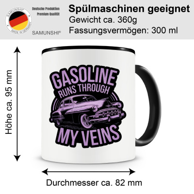 Tasse mit dem Motiv Gasoline runs trough my Veins - Ansicht 2