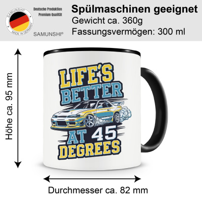 Tasse mit dem Motiv Life's better at 45 Degrees - Ansicht 2