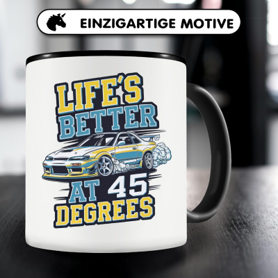 Tasse mit dem Motiv Life's better at 45 Degrees - Ansicht 3