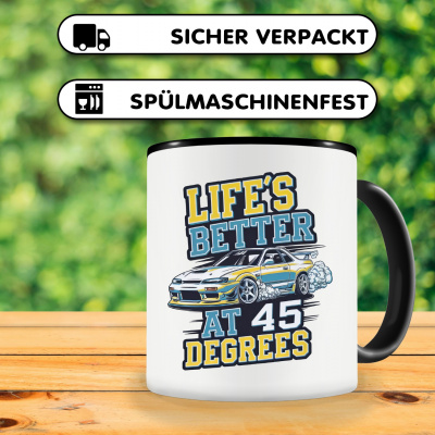 Tasse mit dem Motiv Life's better at 45 Degrees - Ansicht 4