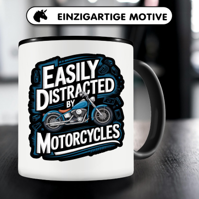 Tasse mit dem Motiv Easily Distracted By Motorcycles - Ansicht 3