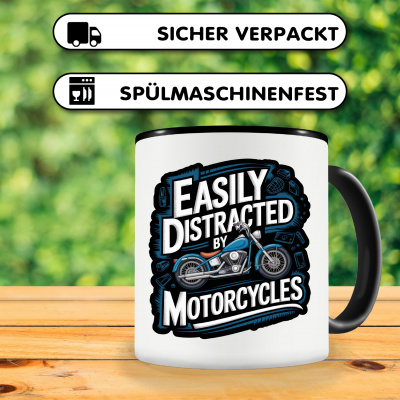 Tasse mit dem Motiv Easily Distracted By Motorcycles - Ansicht 4