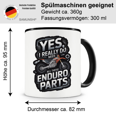 Tasse mit dem Motiv I Need All Enduro Parts - Ansicht 2