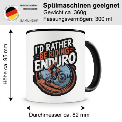 Tasse mit dem Motiv I'd Rather be Riding Enduro - Ansicht 2