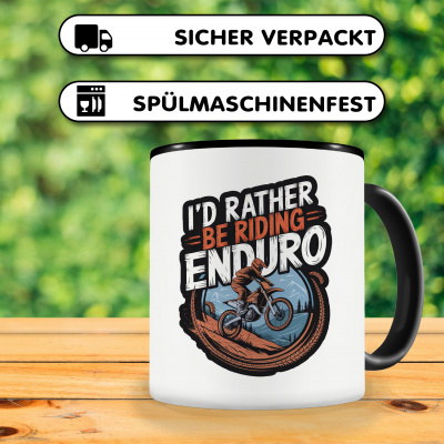 Tasse mit dem Motiv I'd Rather be Riding Enduro - Ansicht 4