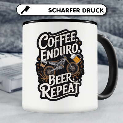 Tasse mit dem Motiv Coffee Enduro Beer Repeat - Ansicht 5