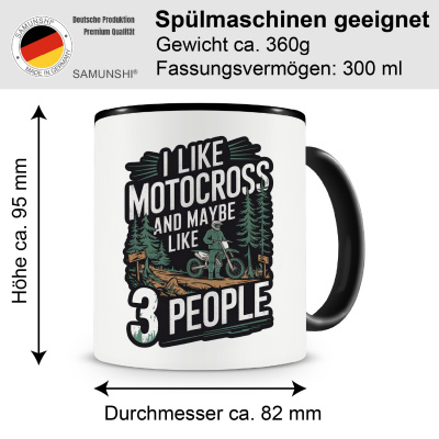 Tasse mit dem Motiv I like Motocross and 3 People - Ansicht 2