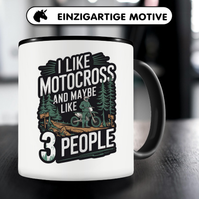 Tasse mit dem Motiv I like Motocross and 3 People - Ansicht 3