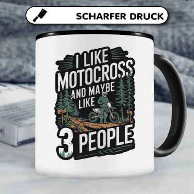 Tasse mit dem Motiv I like Motocross and 3 People - Ansicht 5