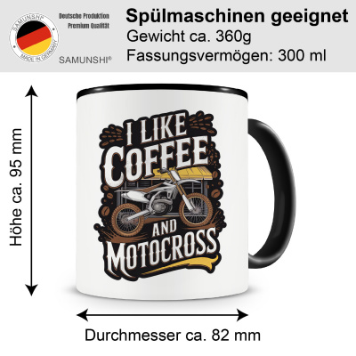 Tasse mit dem Motiv I Like Coffee And Motocross - Ansicht 2