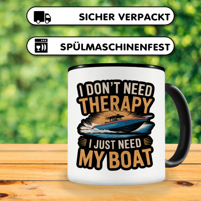 Tasse mit dem Motiv Don't need Therapy only Boat - Ansicht 4