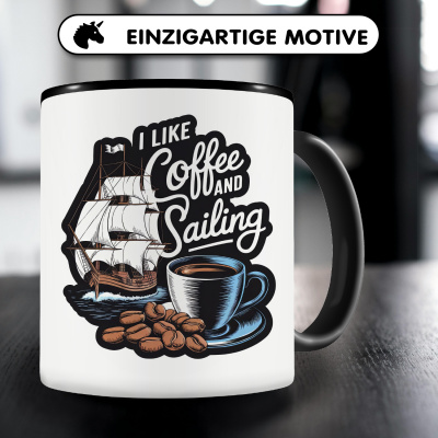 Tasse mit dem Motiv I like Coffee and Sailing - Ansicht 3