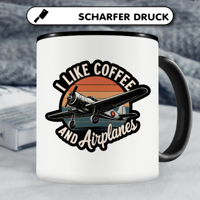 Tasse mit dem Motiv I Like Coffee and Airplanes - Ansicht 5