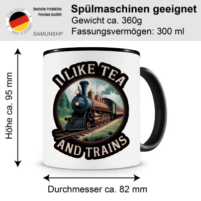 Tasse mit dem Motiv I Like Tea and Trains - Ansicht 2