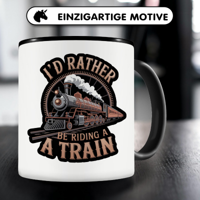 Tasse mit dem Motiv I'd Rather be Riding a Train - Ansicht 3